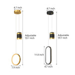 Creative Starry Projection Ring 3 Step Dimming Modern Led Pendant Lights