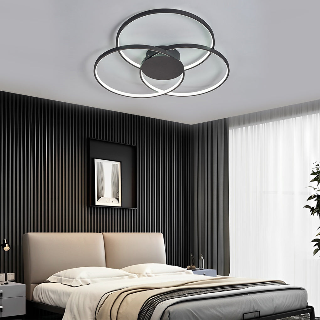 Aurelia Trio Ring LED Ceiling Light – Modern Nordic Semi Flush Mount