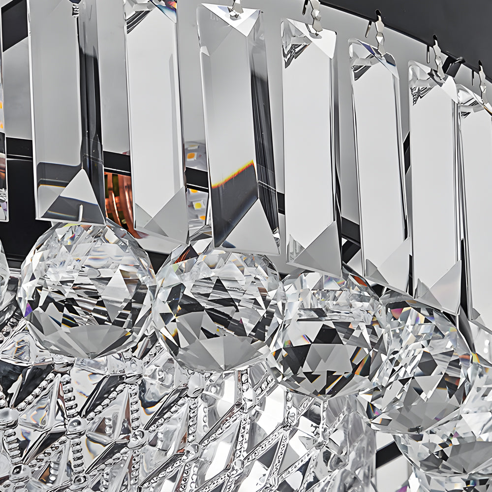 Round Crystal Led 3 Step Dimming Luxury American Style Ceiling Lights