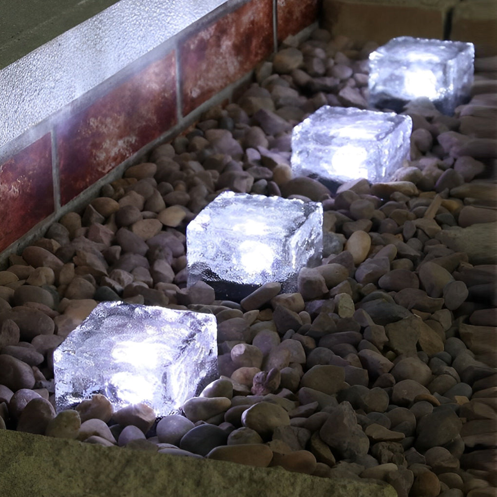 2V Mount Free Ice Cube Lights Colorful Modern Smart Solar Outdoor Step Lighting