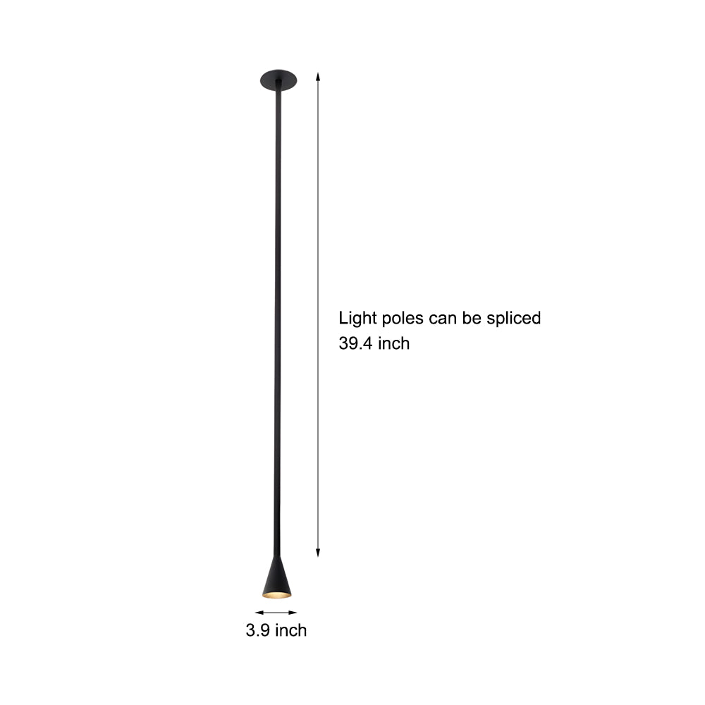 39 37 Modern Vertical Long Metallic Tube Cone Pendant Light