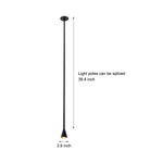 39 37 Modern Vertical Long Metallic Tube Cone Pendant Light