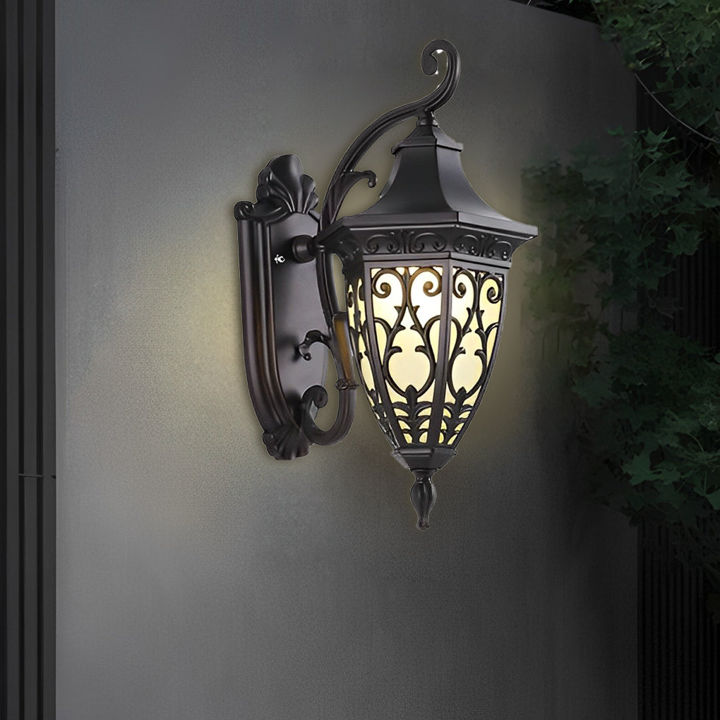 Vintage Flower Pattern Solar Wall Lamp Ha083745