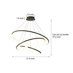 White Black Circular Pendant Lamp Dimmable Led Rings Chandelier