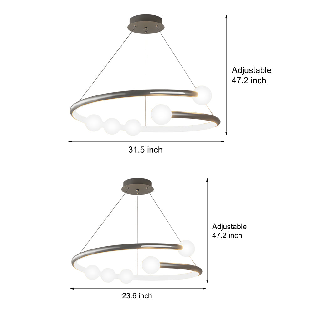 Minimalist Ring Ball 3 Step Dimming Led Nordic Chandelier Hanging Lamp