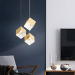Glass Square Cube Stainless Steel Led Modern Spiral Long Chandelier