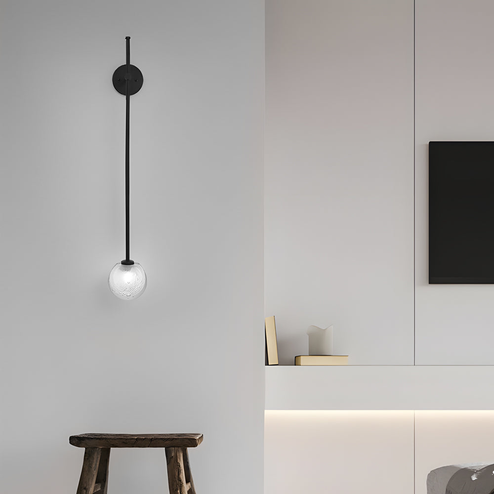 1 Light Glass Bubble Globe Slim Wall Light