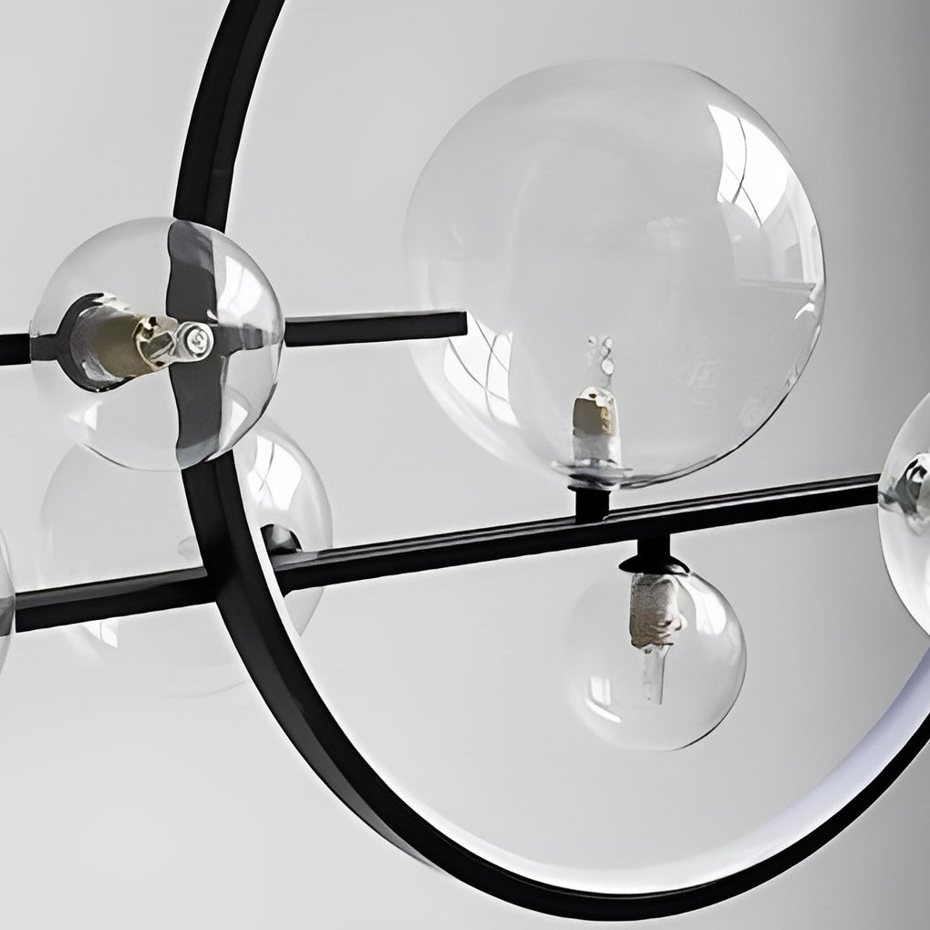 Modern Black Glass Bubble LED Chandelier for Dining Room and Kitchen Island