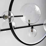 Modern Black Glass Bubble LED Chandelier for Dining Room and Kitchen Island