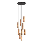 Travertine Cylinder Pendant Light in Warm Stone for Modern Interiors