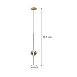 Modern 1 Light Copper Single Crystal Pendant Light With 3 Step Dimming Led