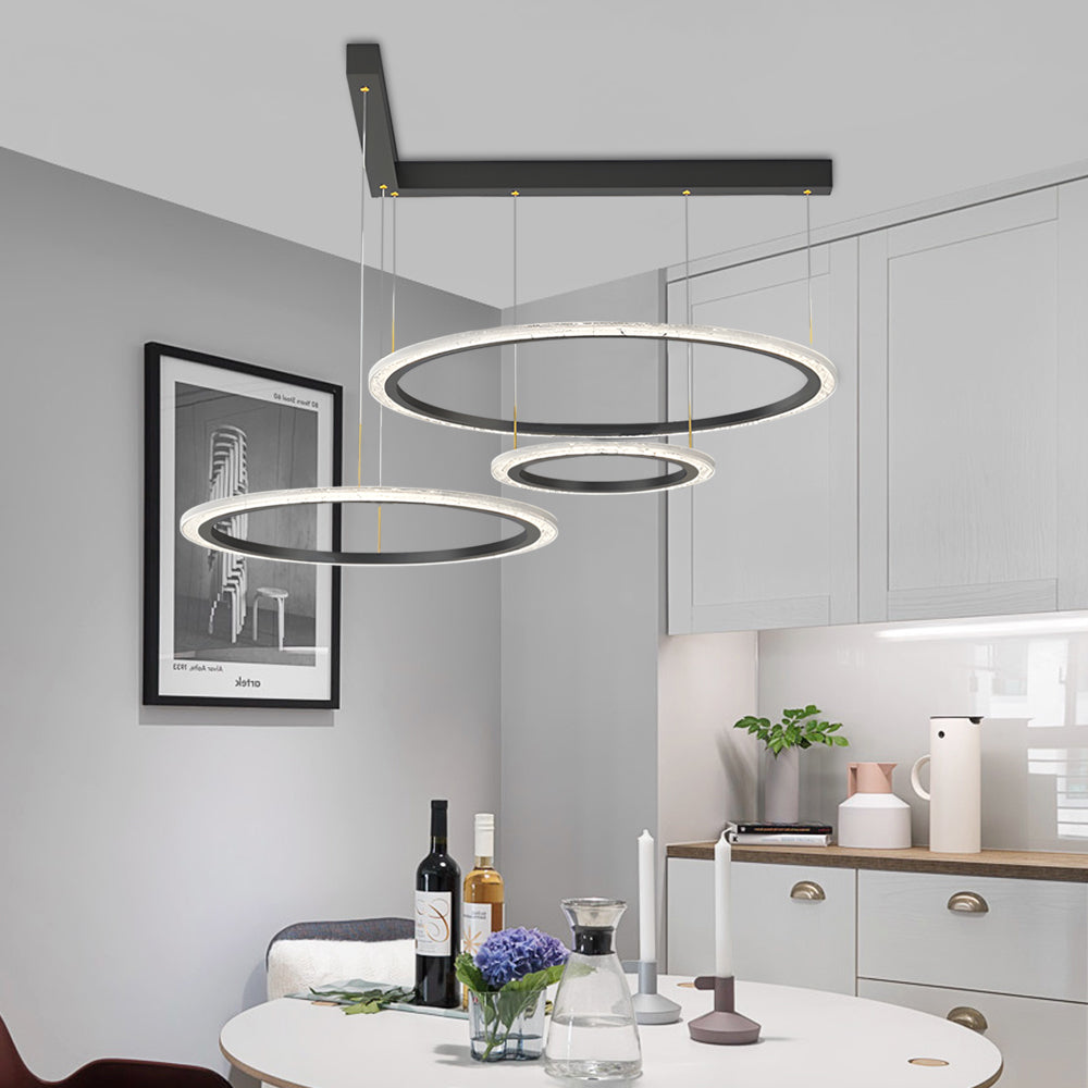2 3 Circles Rings Three Step Dimming Minimalist Modern Ceiling Light Fixture