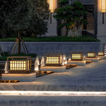Square Led Waterproof Brown Outdoor Post Light