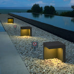 Modern Outdoor Path Light with Half-Cut Rectangular Design in Gray, LED 4.5W, IP54 Waterproof