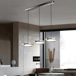 Modern 1 3 Light Black Chrome Round Metallic Led Pendant Light