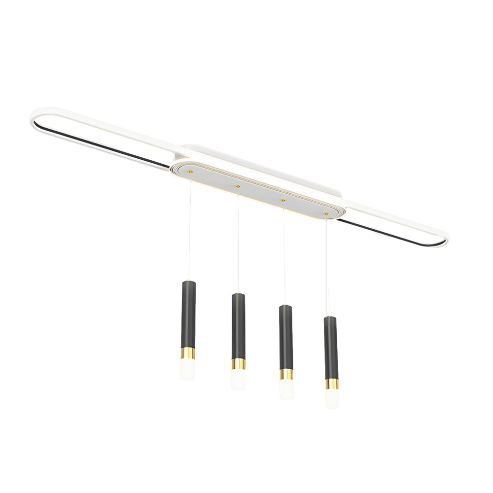Long Circular Three Step Dimming Led Modern Ceiling Light Fixture Hanging Lamp