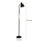 59 Inch Wood And Metal Arc Led Task Floor Lamp