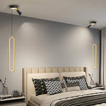 Oval Aluminum Led 3 Step Dimming Modern Pendant Lights With Spotlights