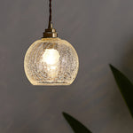 Spherical Glass Cracked Pattern Ceiling Lamp Li001924