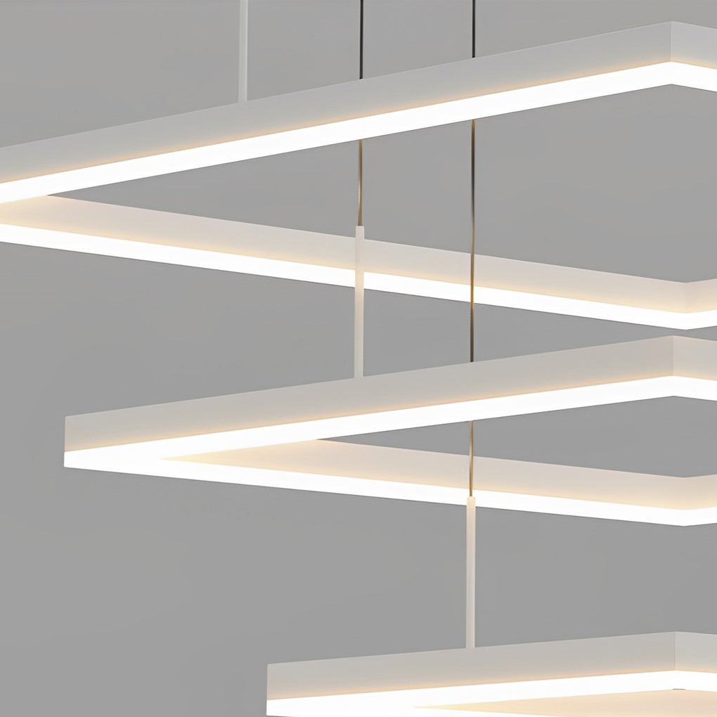 Square Led White Modern Pendant Light Ha083865