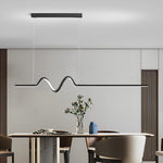 Aurelle Wave LED Pendant Light – Minimalist Nordic Chandelier with Stepless Dimming
