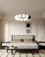 Celestial Bead Ring Chandelier – Modern LED Pendant for Dining and Living Spaces