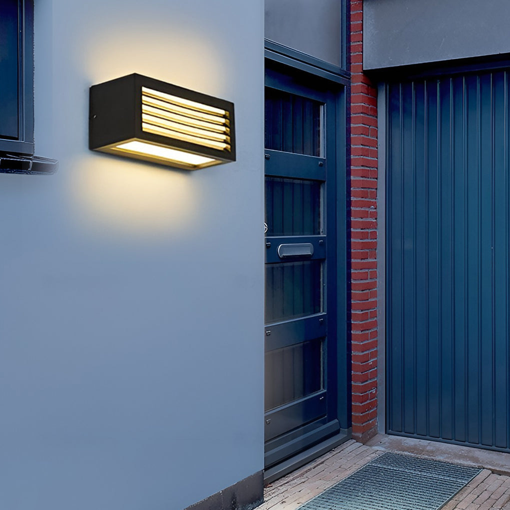 Rectangle Waterproof Led Black Modern Outdoor Wall Sconces Lighting