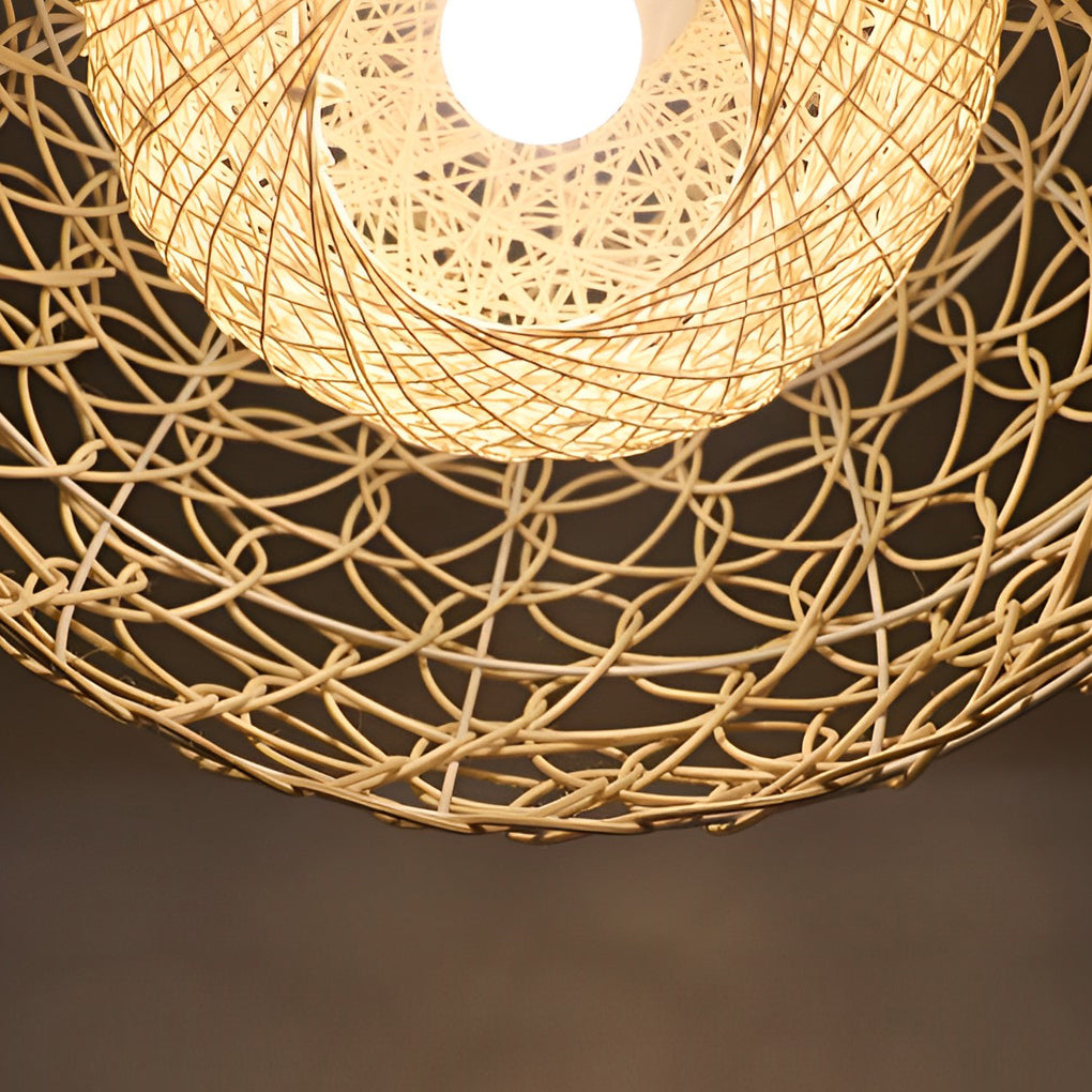 Round Rattan Pendant Light Li002321