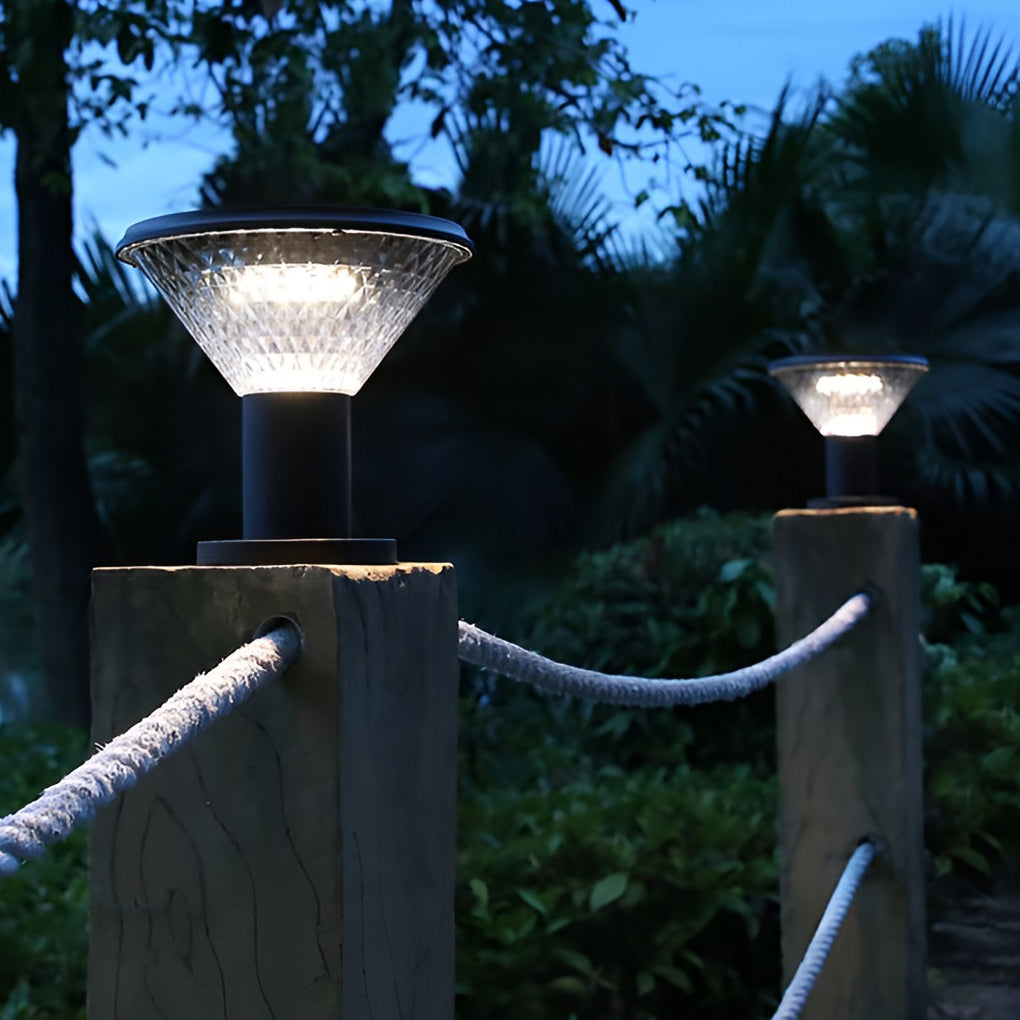 Circular Waterproof Solar Fence Post Lights