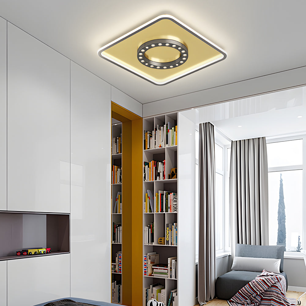 Square Round Led Anti Glare 3 Step Dimming Modern Ceiling Lights Fixture