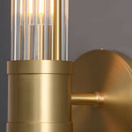 1 2 Light Modern Chrome Gold Wall Sconce With Cylinder Clear Glass Shade