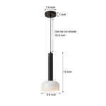 Modern Copper Tube 1 Light White Glass Bowl Pendant Light