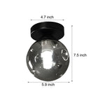 Nordic Corridor Glass Ceiling Light Fixture With Amber Smoky Shades