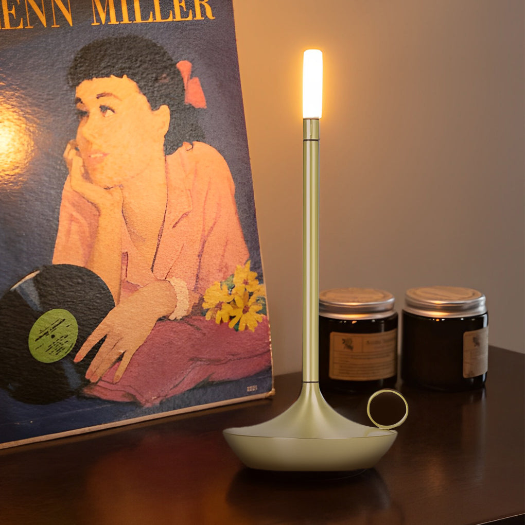 Cordless Portable Candle Wick Led Minimalist Table Lamp
