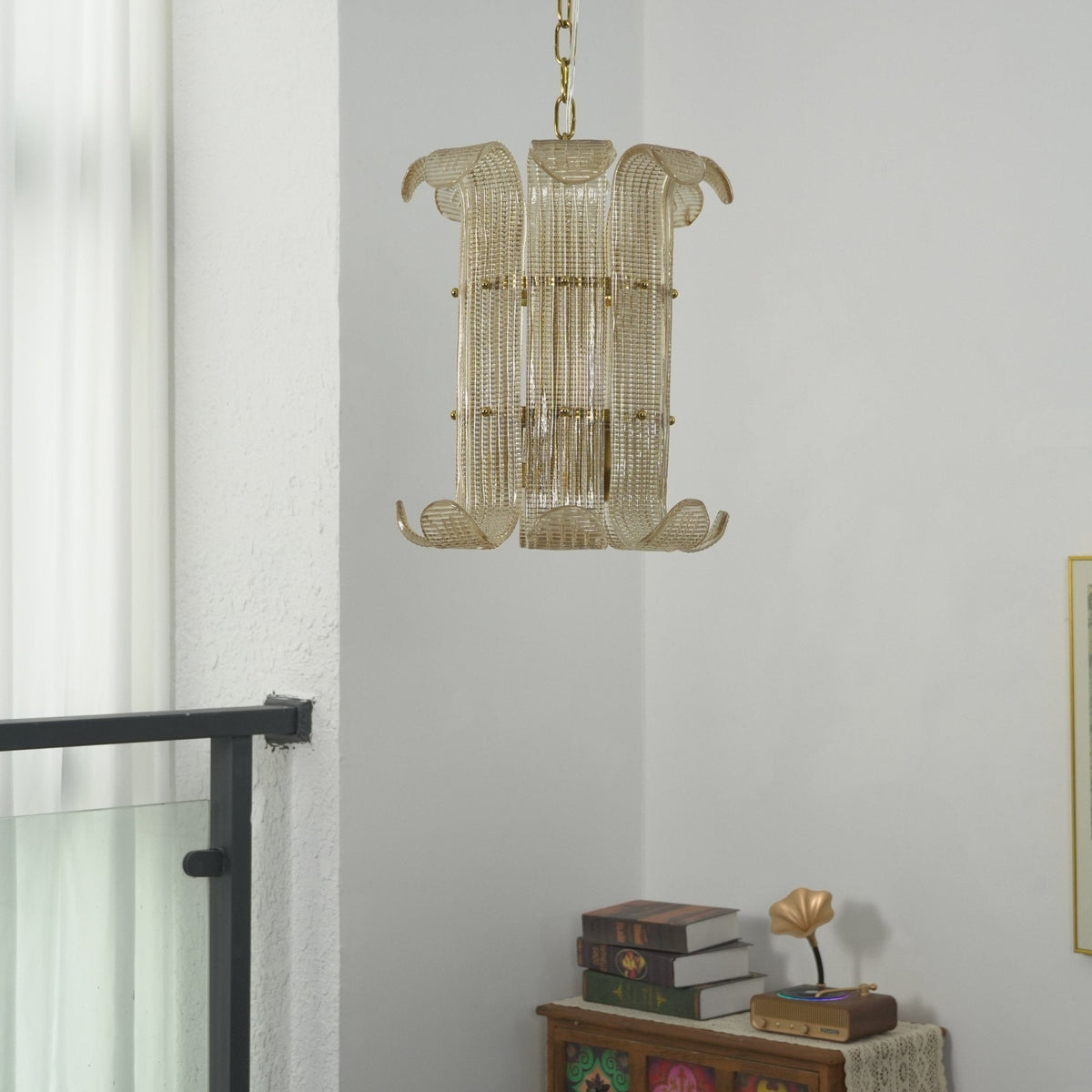 Brasher Small Chandelier — Modern Glass Pendant Light for Dining Room & Entryway
