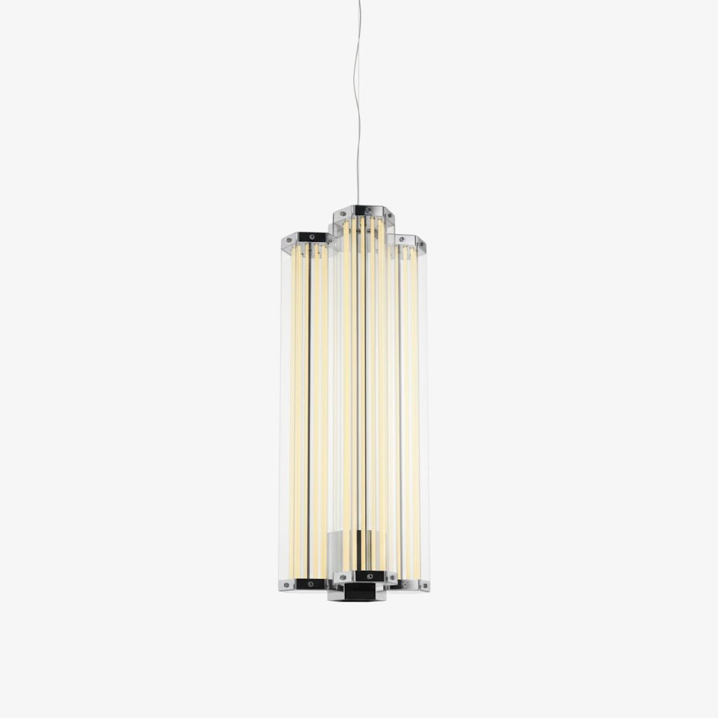 Hexagonal Glass Pendant Light with Integrated LED, Modern Minimalist Ceiling Lamp