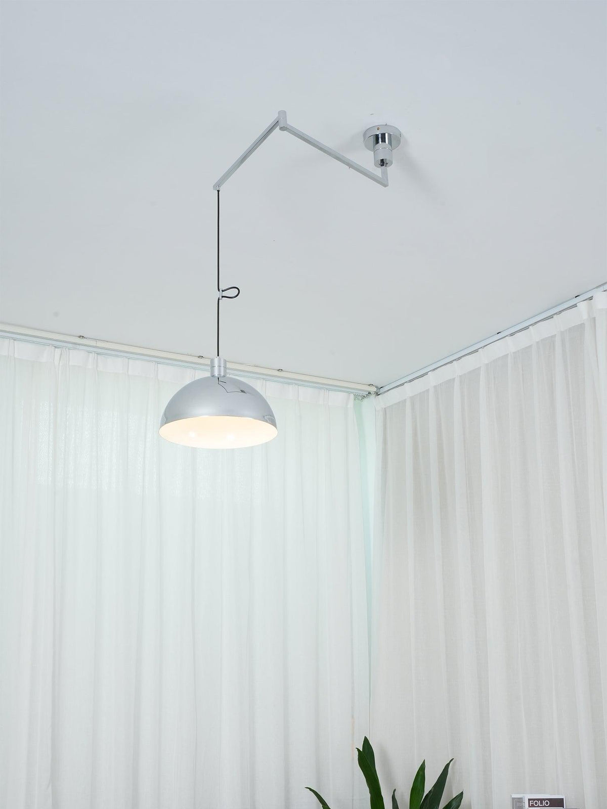 Piper Bliss Adjustable Pendant Light in Chrome and White