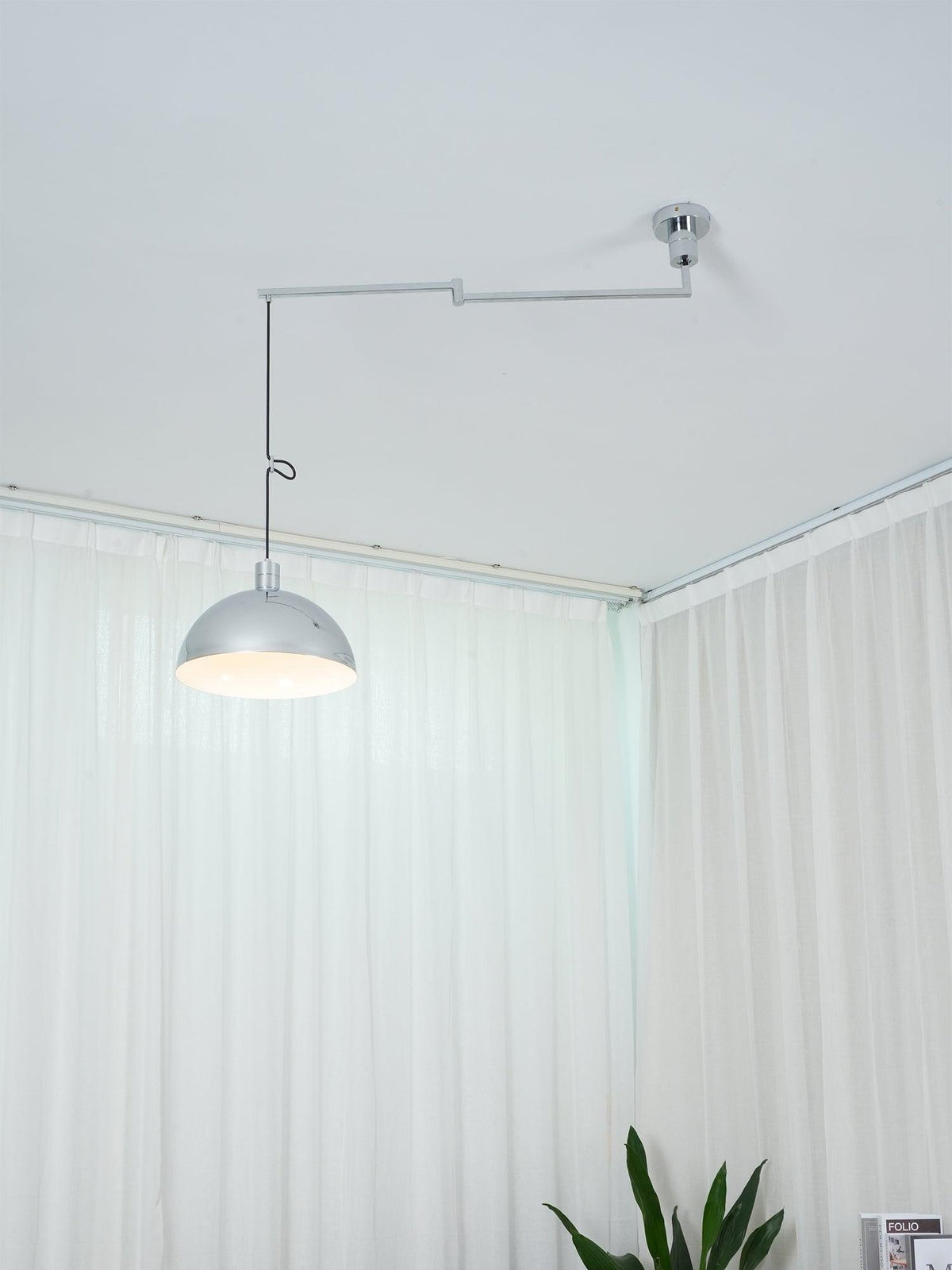 Piper Bliss Adjustable Pendant Light in Chrome and White