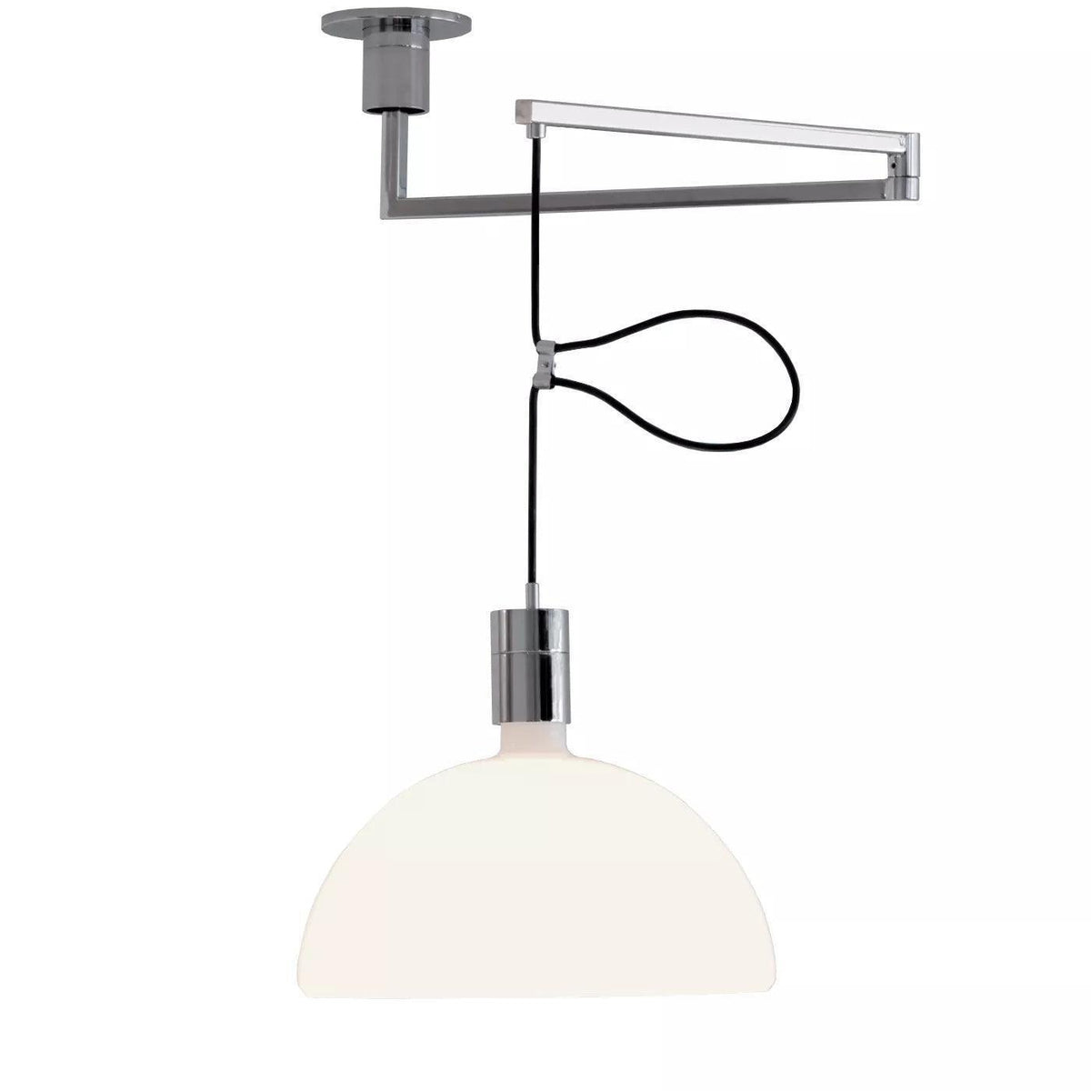 Piper Bliss Adjustable Pendant Light in Chrome and White