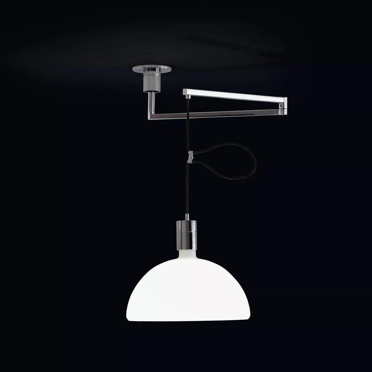 Piper Bliss Adjustable Pendant Light in Chrome and White