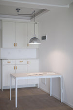 Piper Bliss Adjustable Pendant Light in Chrome and White