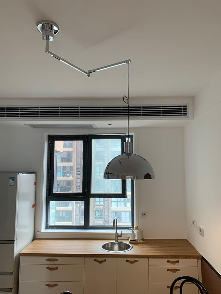 Piper Bliss Adjustable Pendant Light in Chrome and White