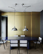 Piper Bliss Adjustable Pendant Light in Chrome and White