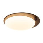 Walnut Wood Accent LED Flush Mount Ceiling Light