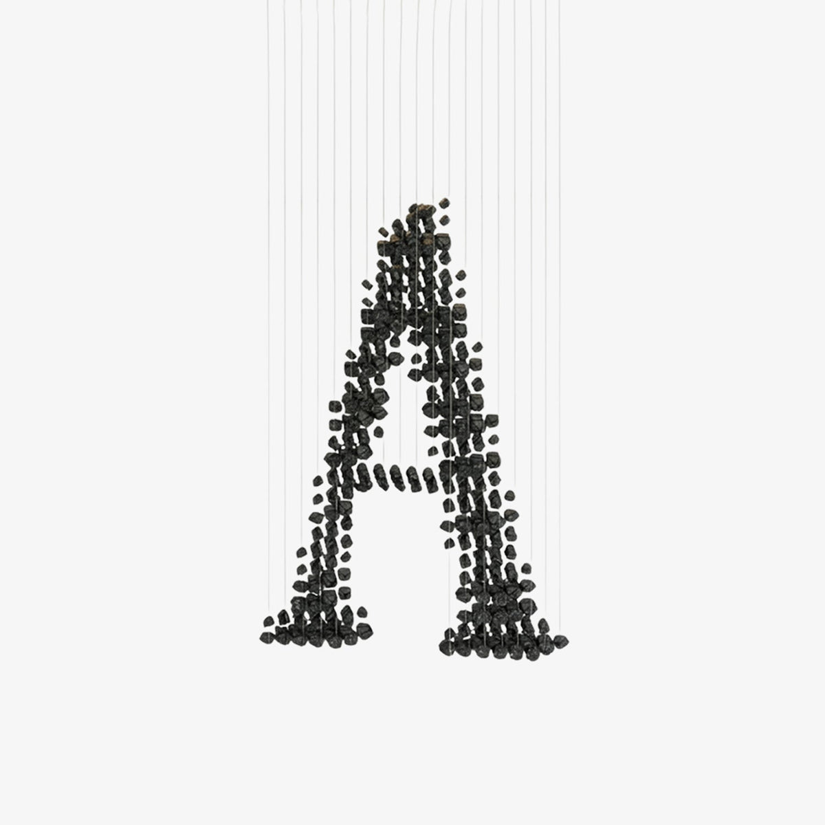 Charcoal Sculptural LED Chandelier – Modern Linear Pendant for Living and Dining Spaces