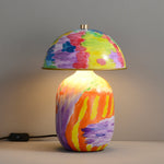 Artisan Hand-Painted Ceramic Table Lamp with Brass Accents