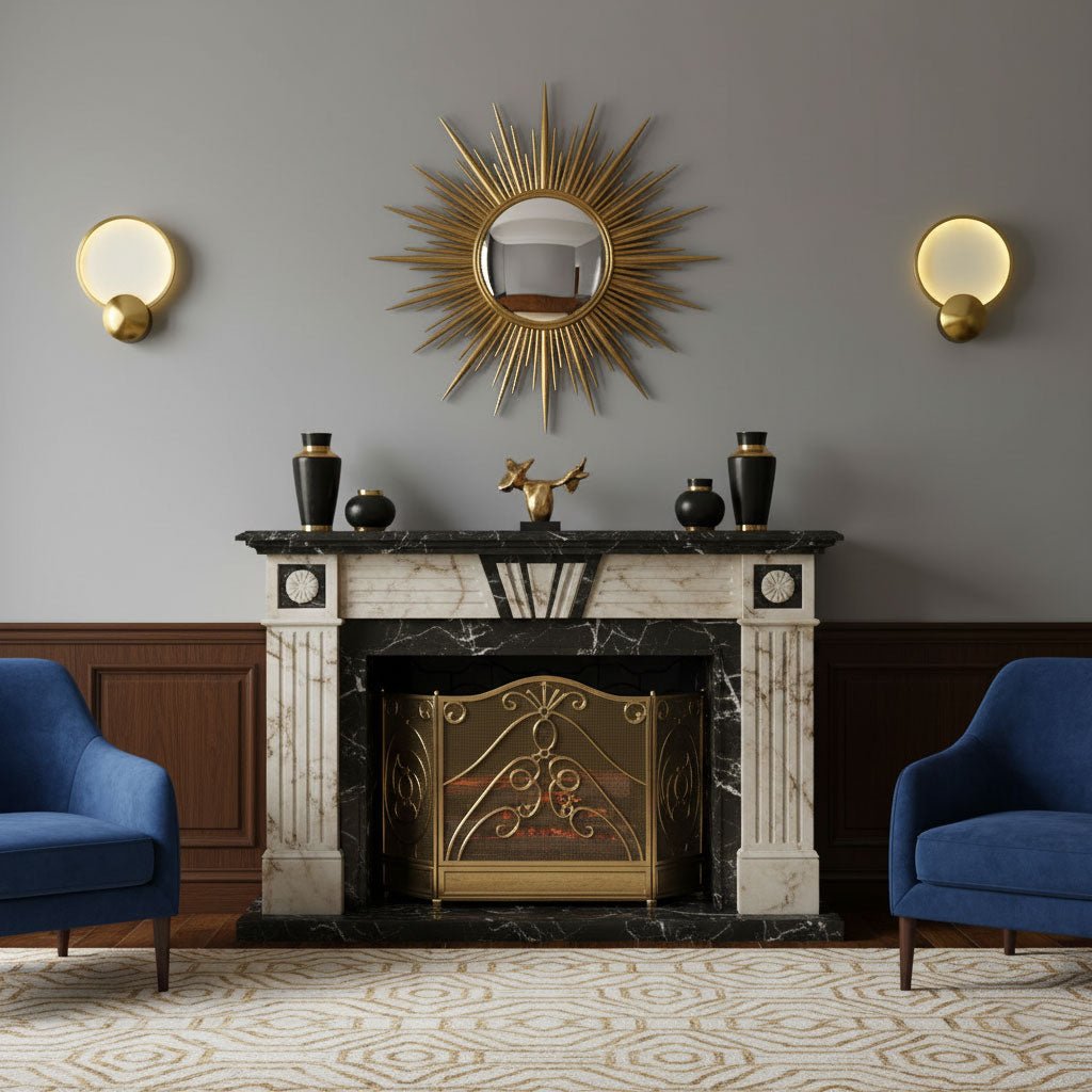 Accent Alabaster Wall Sconce in Brushed Gold – Modern LED Wall Light for Bedroom, Living Room & Hallway