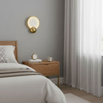 Accent Alabaster Wall Sconce in Brushed Gold – Modern LED Wall Light for Bedroom, Living Room & Hallway