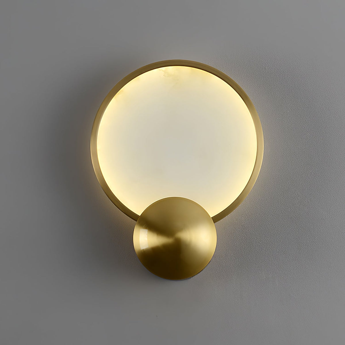 Accent Alabaster Wall Sconce in Brushed Gold – Modern LED Wall Light for Bedroom, Living Room & Hallway