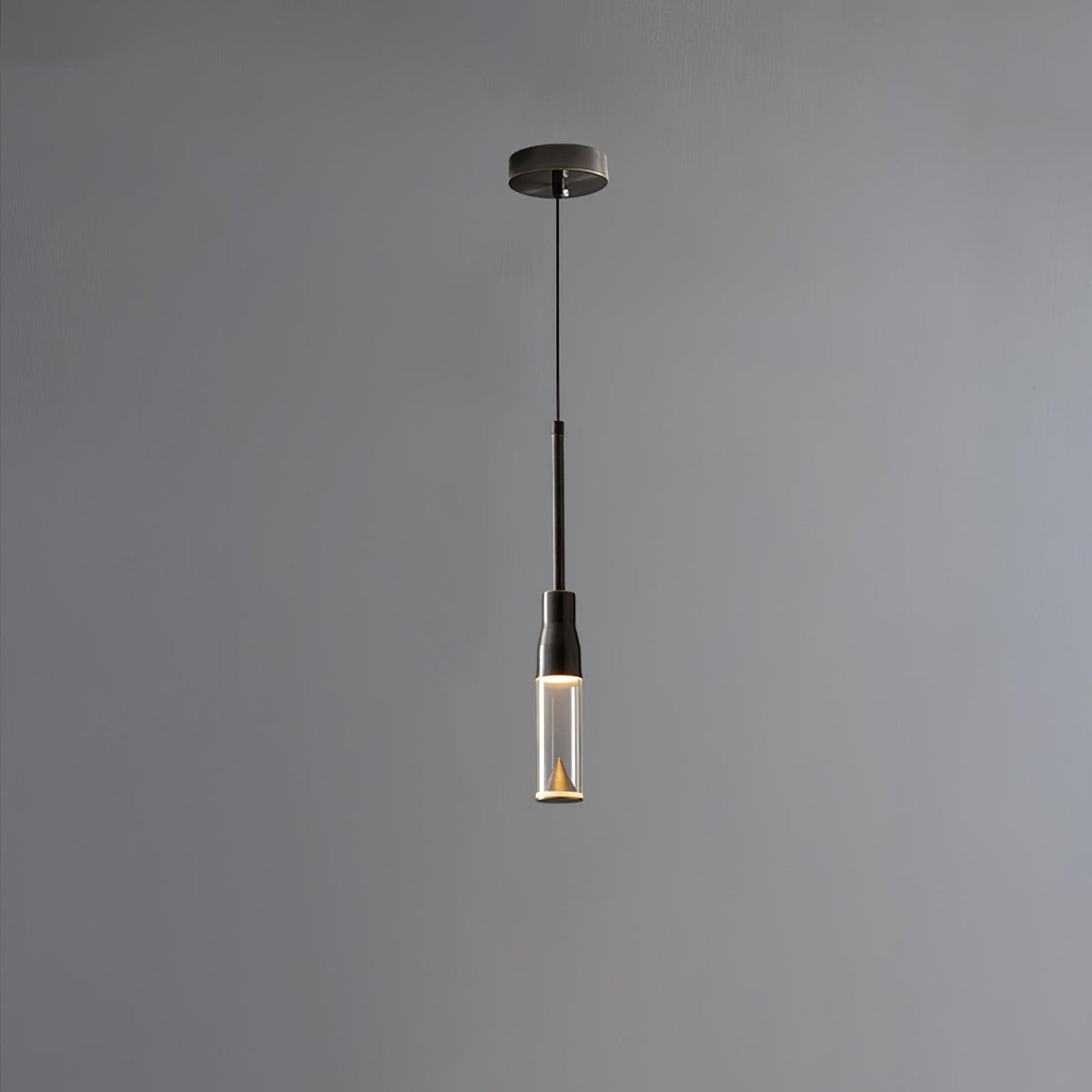 Modern Acrylic Hat Plate Pendant Light with Brass Accents